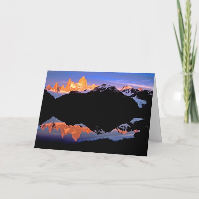 Tarjeta Reflejado en lagos glaciales por Fitz Roy (Anverso)