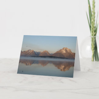 Tarjeta Reflejo de la presa del lago Jackson en el parque 