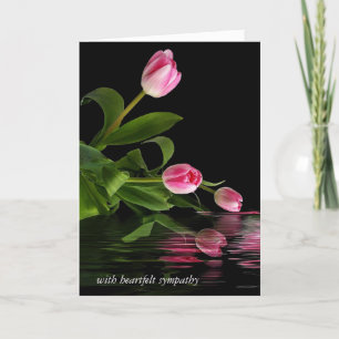 Tarjeta Reflejo De Tulipanes Rosa En La Solidaridad Con El