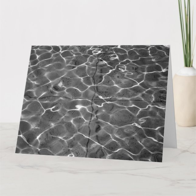 Tarjeta Reflejos de luz en el agua: Negro y blanco (Anverso)