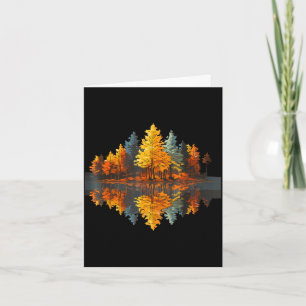 Tarjeta Reflexión de la naturaleza bosque de otoño gráfico