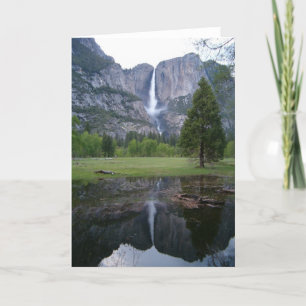 Tarjeta reflexión de las cataratas de Yosemite