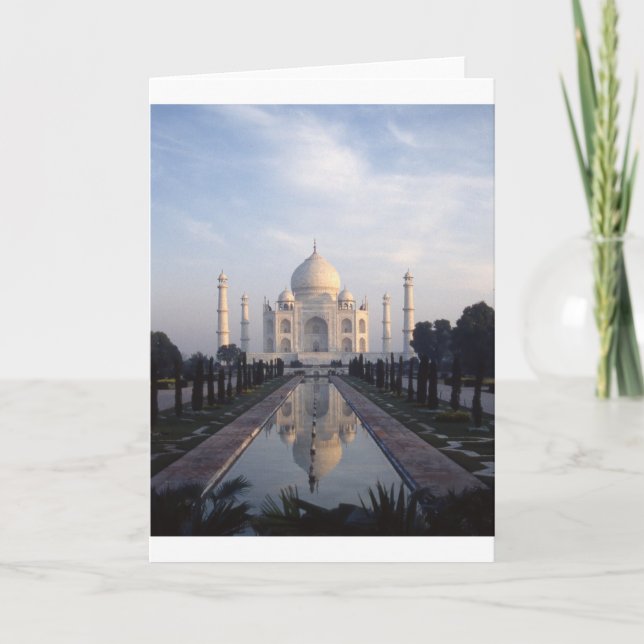Tarjeta Reflexión del Taj Mahal en Agra, Uttar Pradesh, la (Anverso)