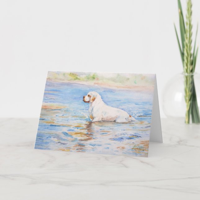 tarjeta - reflexión - perro de aguas de Clumber (Anverso)
