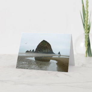 Tarjeta Reflexión sobre el peñón de Haystack en la playa d
