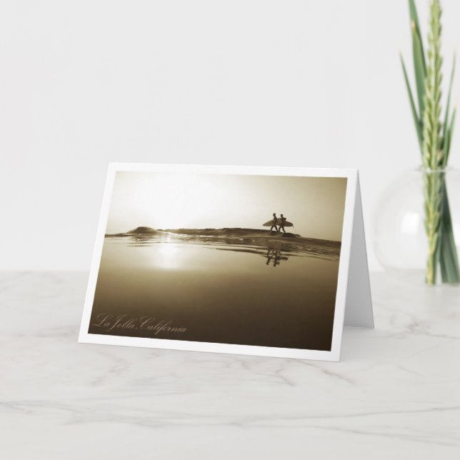 Tarjeta Reflexión sobre el surf en la playa de los hospita (Anverso)