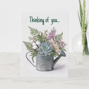 Tarjeta Regadera editable suculentas y flores