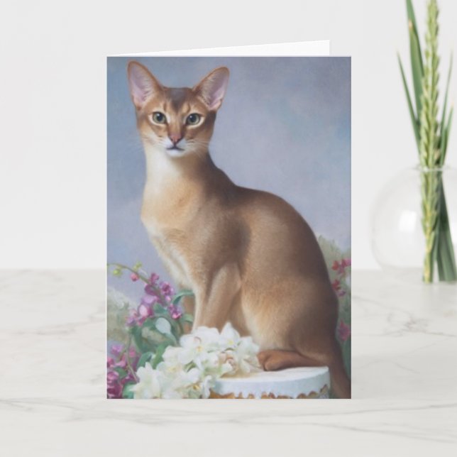 Tarjeta Regal Abyssinian – Painterly Cat Card (Anverso)