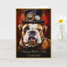 Regal British Bulldog Custom Name 111 Greeting