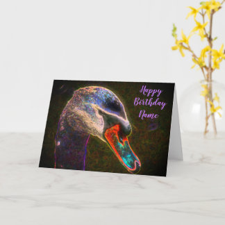 Tarjeta Regal Swan Fantasy Art Cumpleaños