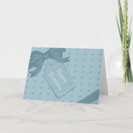 Tarjeta Regalo azul con cintas