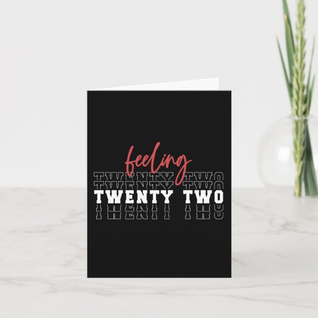 Tarjeta Regalo Cumpleaños 22 Veintidós (Anverso)