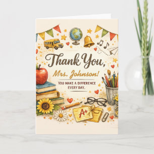 Tarjeta Regalo de acuarela personalizado de agradecimiento
