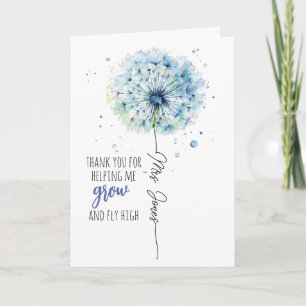 Tarjeta regalo de agradecimiento a maestros dandelion vuel