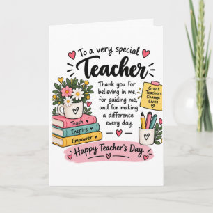 Tarjeta Regalo de Agradecimiento a Maestros   Feliz Día de