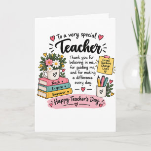 Tarjeta Regalo de Agradecimiento a Maestros   Feliz Día de