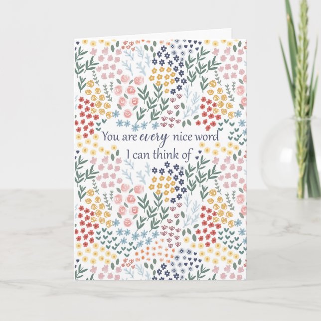 Tarjeta Regalo de agradecimiento de corazón Amistad floral (Anverso)