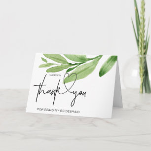 Tarjeta Regalo de agradecimiento de dama de honor Boda De 