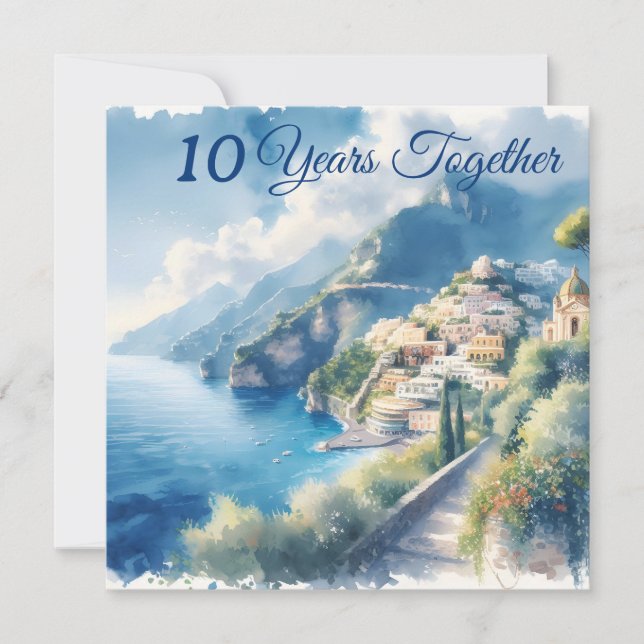 Tarjeta Regalo de Amalfi Positano Romántico de Aniversario (Anverso)