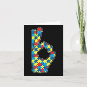 Tarjeta Regalo de amor lenguaje de señas Autismo Concienci