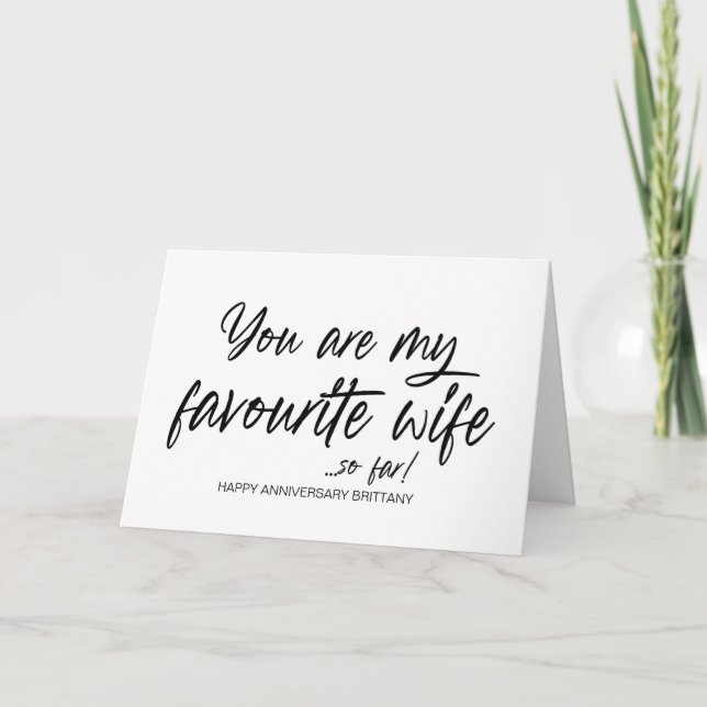 Tarjeta Regalo de aniversario feliz para esposa de esposo (Anverso)
