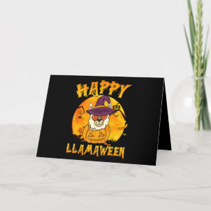 Tarjeta Regalo de Araña   Feliz Llamaween Llama Bruja Arañ