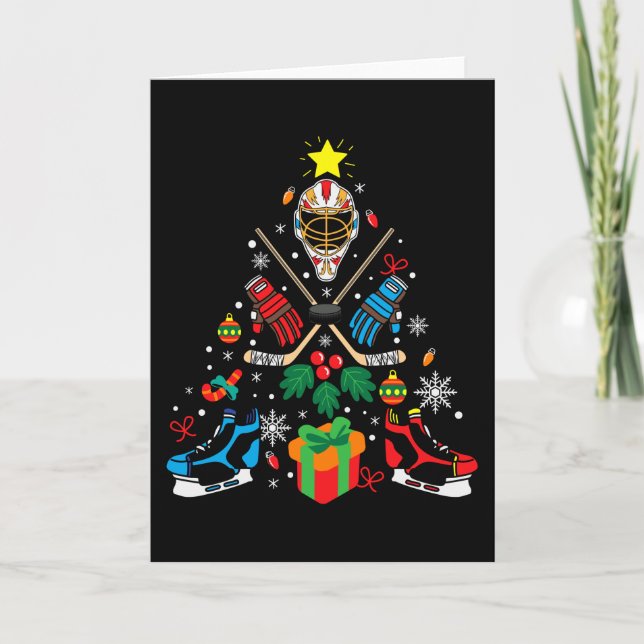 Tarjeta Regalo de árbol de Navidad de hockey, Aficiones de (Anverso)