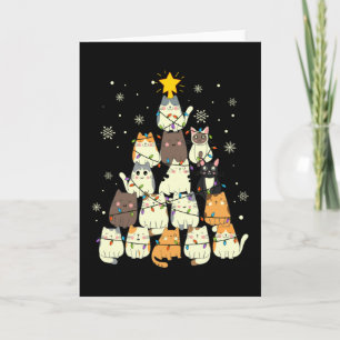 Tarjeta Regalo de árbol de Navidad para gatos, decoración 