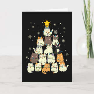 Tarjeta Regalo de árbol de Navidad para gatos, decoración