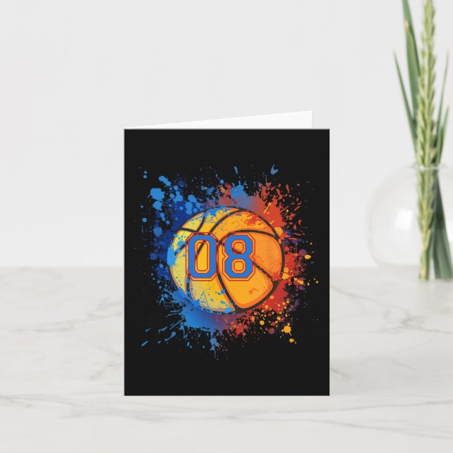 Tarjeta Regalo de baloncesto por cumpleaños para niños de  (Anverso)