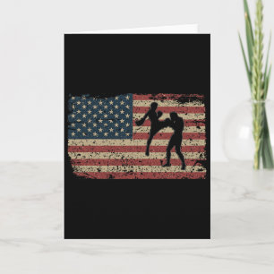 Tarjeta Regalo de bandera de América de karate Orgulloso M