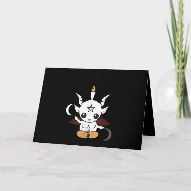 Tarjeta Regalo de Baphomet Halloween de cabra (Anverso)
