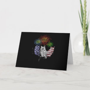 Tarjeta Regalo de búho Búho del 4 de julio