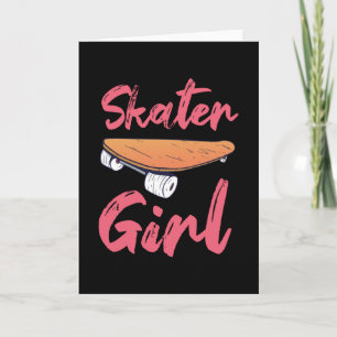Tarjeta Regalo de chica patinadora mona patinando