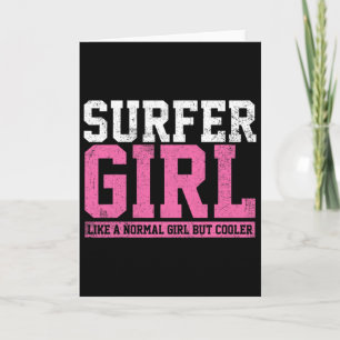 Tarjeta Regalo de chica surfista surfando