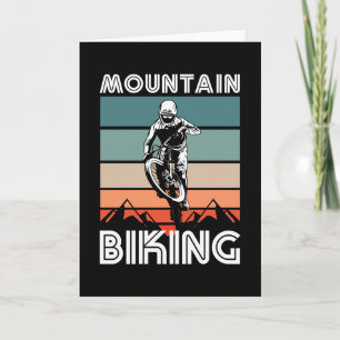 Tarjeta Regalo de ciclismo de montaña retro para aficionad