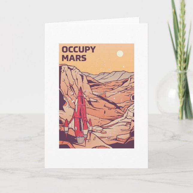 Tarjeta Regalo de cohete espacial Occupy Mars (Anverso)