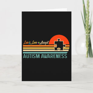 Tarjeta Regalo de concientización sobre el autismo Retro L