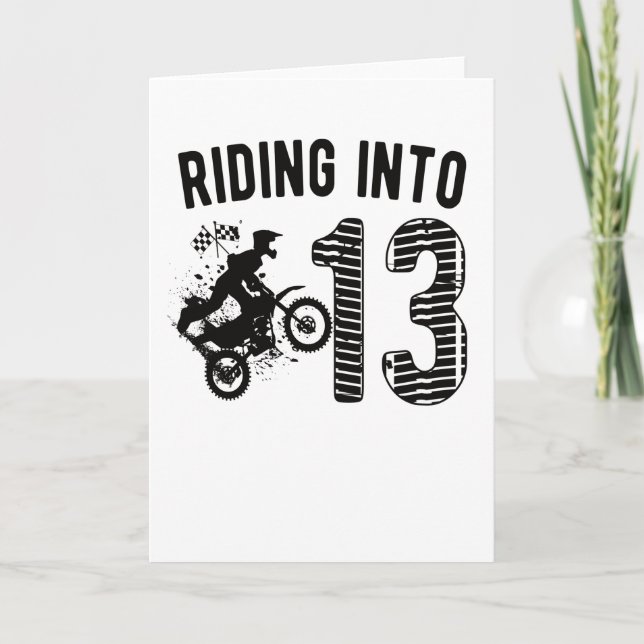 Tarjeta Regalo de cumpleaños 13 Dirt Bike para motociclist (Anverso)