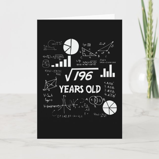 Tarjeta Regalo de cumpleaños 14 años de Bday Geeky Math (Anverso)