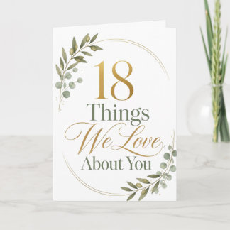 Tarjeta Regalo de cumpleaños 18 "18 cosas que amamos de ti