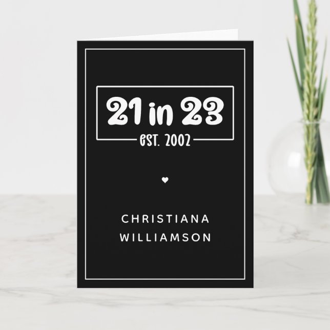 Tarjeta Regalo de cumpleaños 21 personalizado en 23 de ene (Anverso)