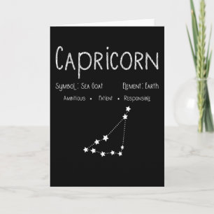 Tarjeta Regalo de cumpleaños con signo zodiacal Capricorni