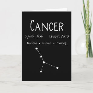 Tarjeta Regalo de cumpleaños con signo zodiacal de Cáncer