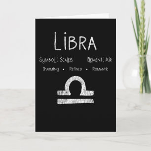 Tarjeta Regalo de cumpleaños con signo zodiacal Libra vint