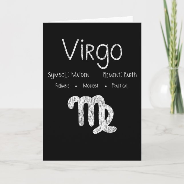 Tarjeta Regalo de cumpleaños de Virgo Horoscope Astrologic (Anverso)
