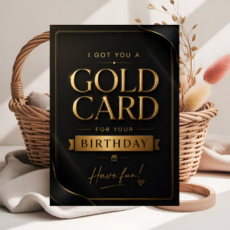 Tarjeta Regalo de Cumpleaños Dorado Adorable