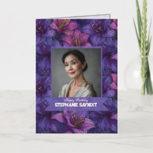 Tarjeta Regalo de cumpleaños elegante Amaryllis 70 para el