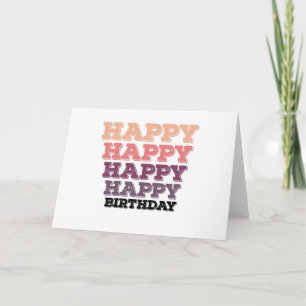 Tarjeta regalo de cumpleaños feliz vintage angustiado colo