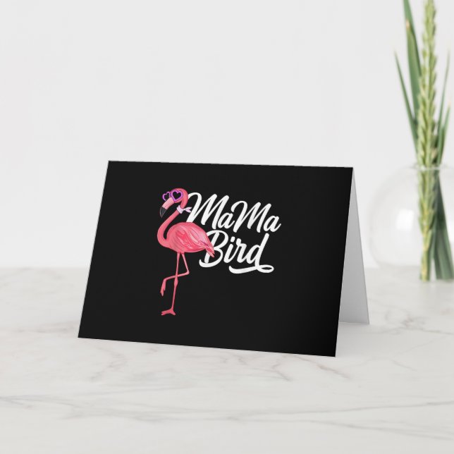 Tarjeta Regalo de cumpleaños - Mama Bird Flamingo (Anverso)
